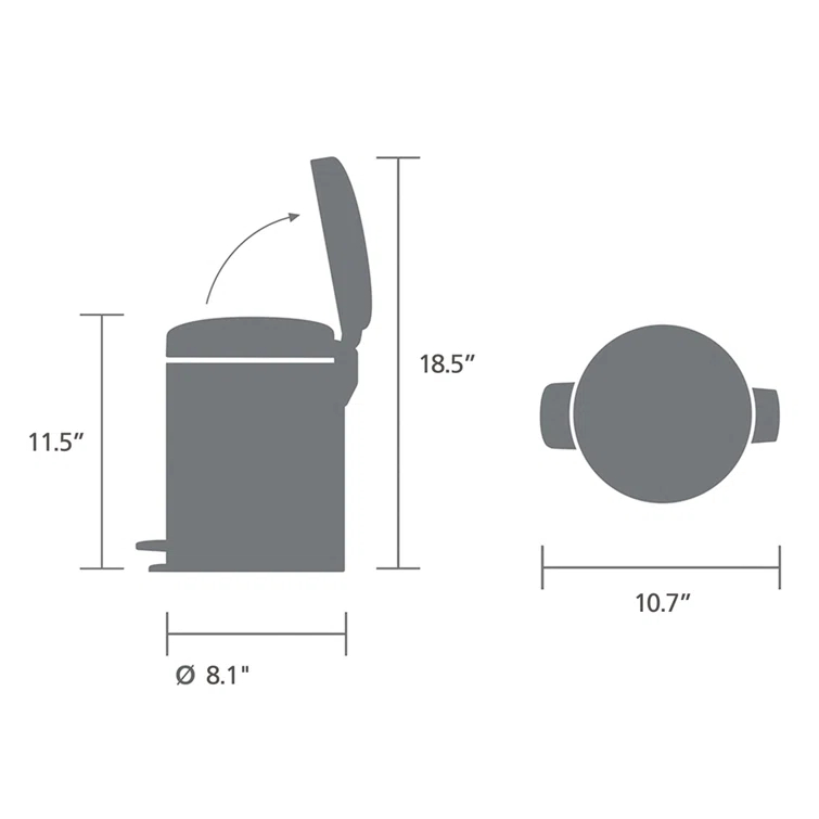 Brabantia NewIcon Step On Trash Can, 1.3 Gallon (5 Liter)