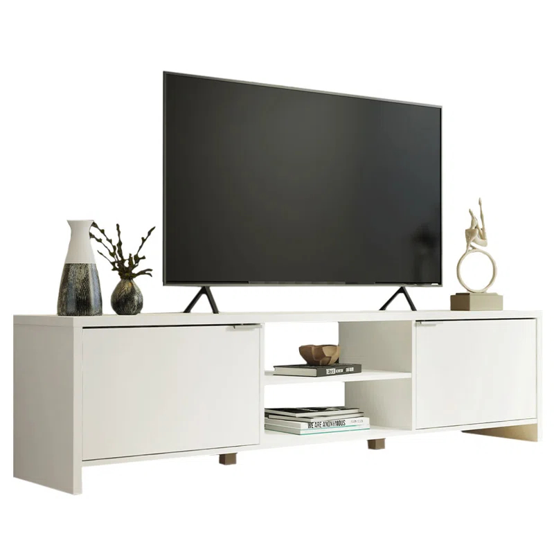 Ebern Designs TV Stand Large Media Console with Cable Management for 65, 75 Inch Media Storage Gaming Living Room Entertainment Center Modern Wooden Television Cabinet & Reviews | Wayfair