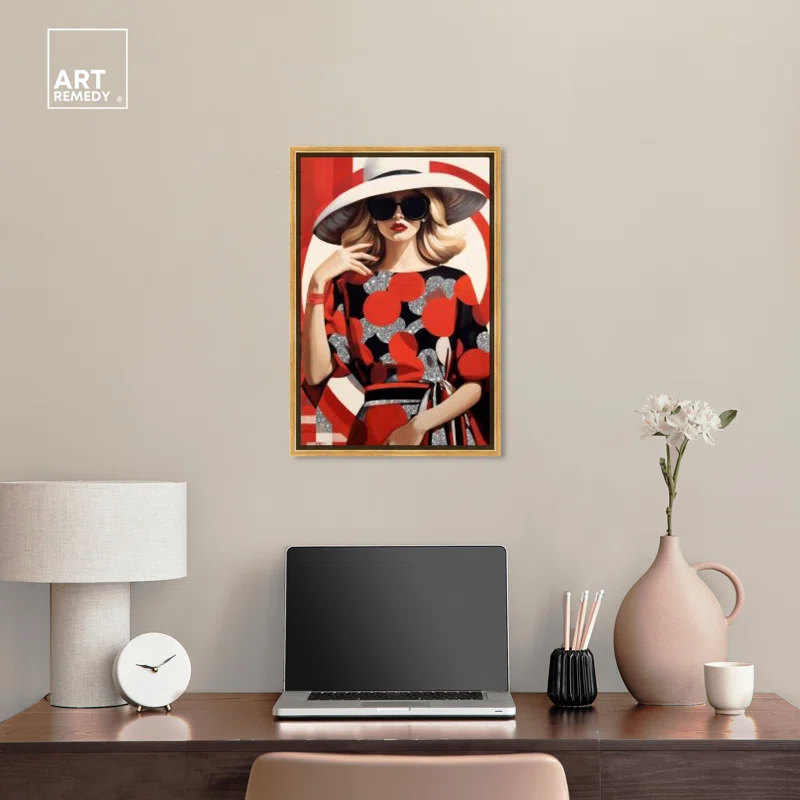 Art Remedy Stunning In Red II Canvas Retro Art Prints by Art Remedy