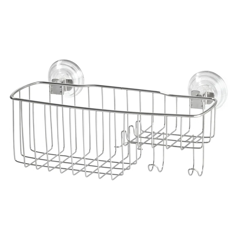 iDesign Reo Suction Stainless Steel Shower Caddy