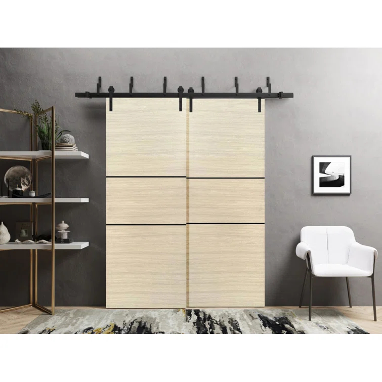 SARTODOORS 84'' Solid + Manufactured Wood Paneled Sliding Closet Doors
