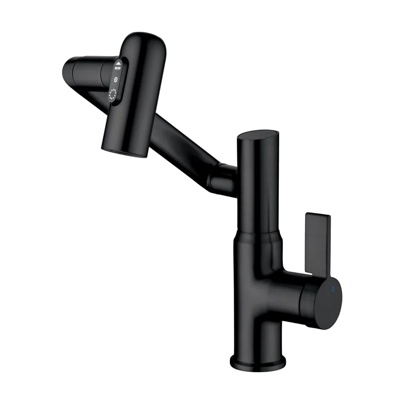 Lefton BF2204-3 Lefton Rotatable Single Hole Bathroom Faucet with Temperature Display BF2204