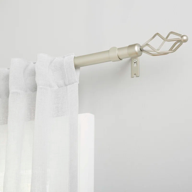 Amalgamated Textiles Exclusive Home Lancelot 1" Window Curtain Rod and Finial Set, Adjustable