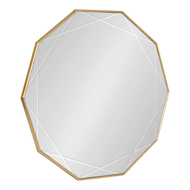 Kate and Laurel Deka Etched Starburst Accent Framed Wall Mirror
