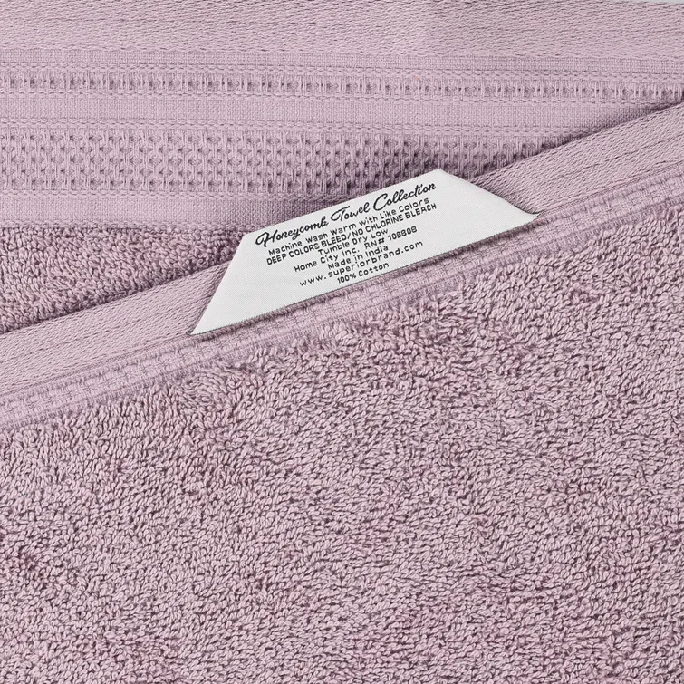 Superior Honeycomb Textured Waffle Border Cotton Medium Weight Bath Sheets (Set of 2)