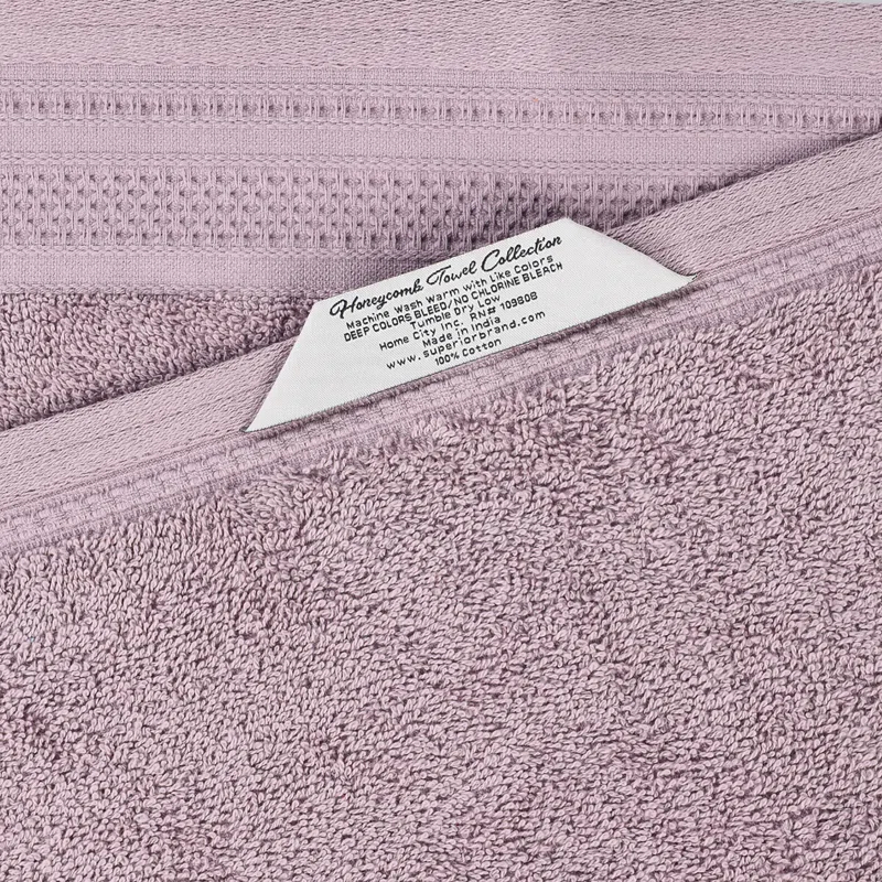 Superior Honeycomb Textured Waffle Border Cotton Medium Weight Bath Sheets (Set of 2)