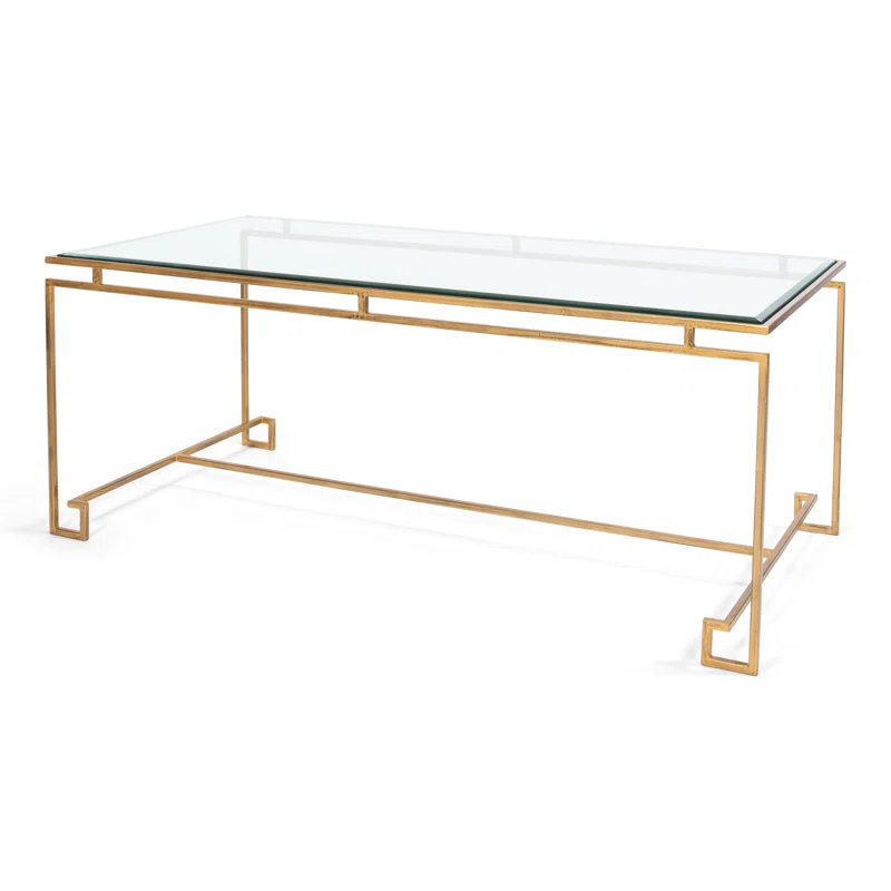 Sarreid Ltd Parallel Sled Glass Top Coffee Table