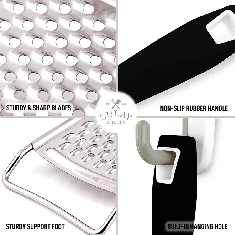 Zulay Kitchen Zulay Kitchen Professional Stainless Steel Flat Handheld Cheese Grater