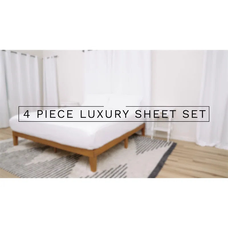 CGK Linens 4 Piece Sheet Set Premium Cooling, Soft & Wrinkle Free Sheet Set