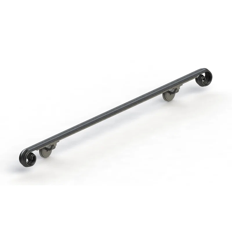 Arc and Hammer Scroll Wrought Iron Handrail