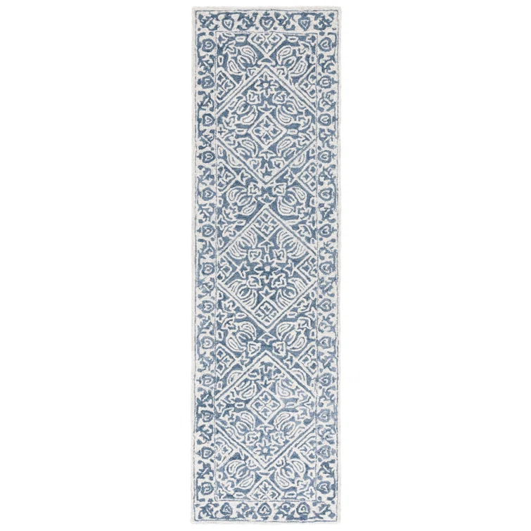 Safavieh Dip Dye Hand Tufted Wool/Cotton Oriental Rug in Ivory/Blue