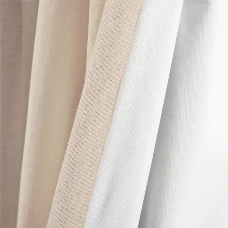 Lush Decor Linen Button Cotton Blend Blackout Curtain Single Panel