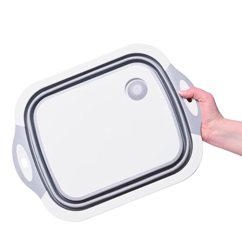 Cheer Collection Collapsible Cutting Board, Gray