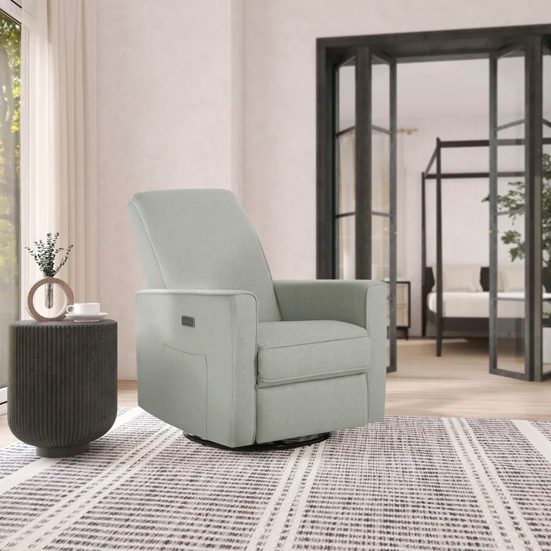Evolur Greenguard Gold Certified Upholstered Swivel Reclining Glider