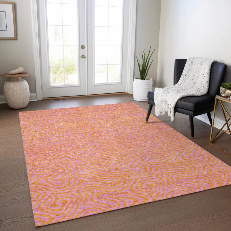 Machine Washable Indoor/Outdoor Chayden ACN1031 Pink Rug