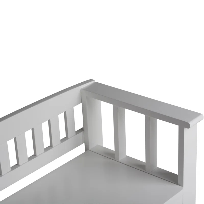 Simpli Home Acadian 48"W Solid Wood Entryway Storage Bench with Lift-Top Lid and Dual Compartments