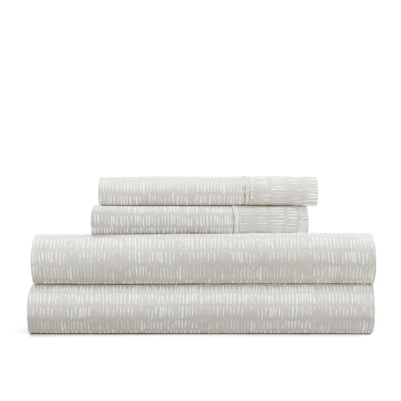 4 Piece Sheet Set Patterned Microfiber Ultra Soft Bedding