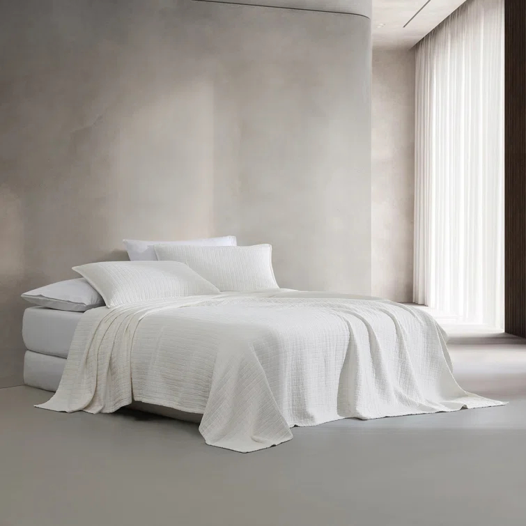 Calvin Klein Essential Garment Washed Solid Reversible Cotton Coverlet