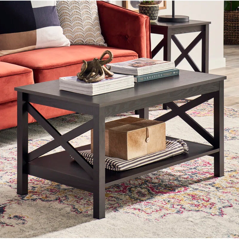 ClosetMaid X-Frame Furniture Two-Tier Coffee Table with Shelf