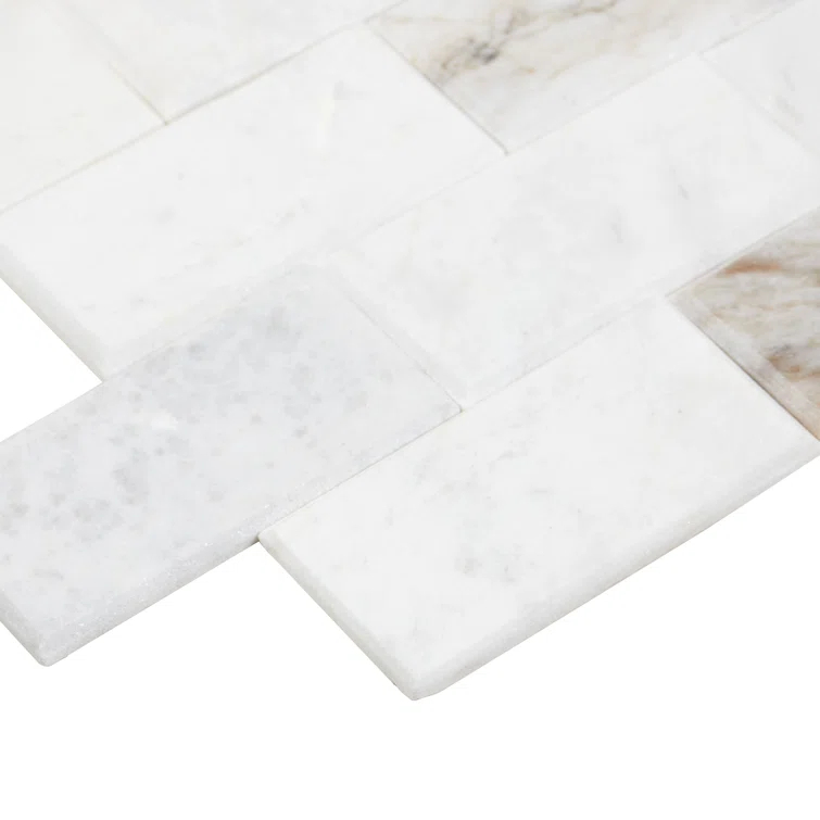 Daltile Simply Stick Mosaix 4'' W x 2'' L Natural Stone Peel and Stick Mosaic Tile