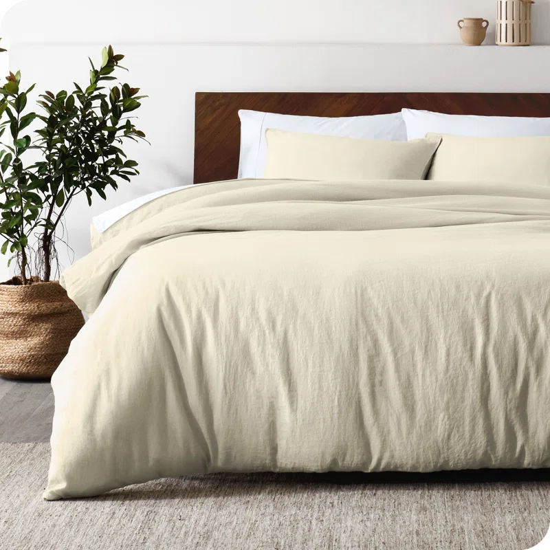 Bare Home Linen Duvet Cover Set