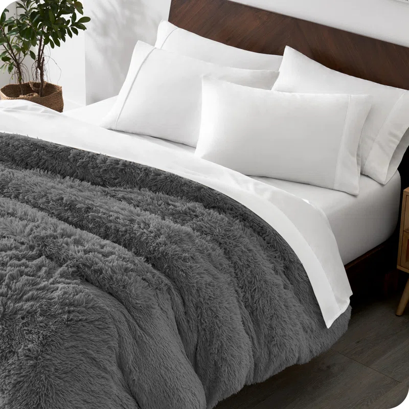 Bare Home Shaggy Fleece Plush Duvet Cover