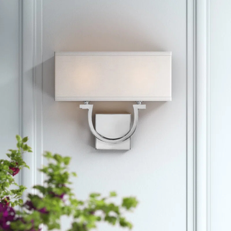 Willa Arlo™ Interiors Carlisle 2 - Light Dimmable Armed Sconce in Polished Nickel