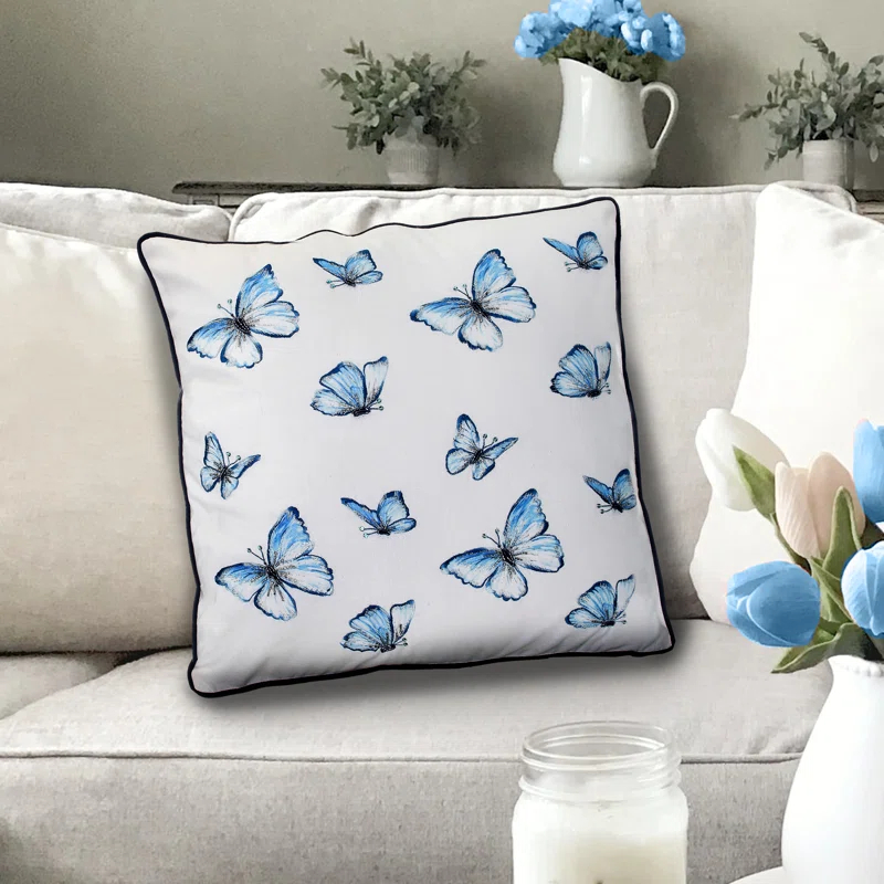 Regency International Embroidered Cotton Throw Pillow