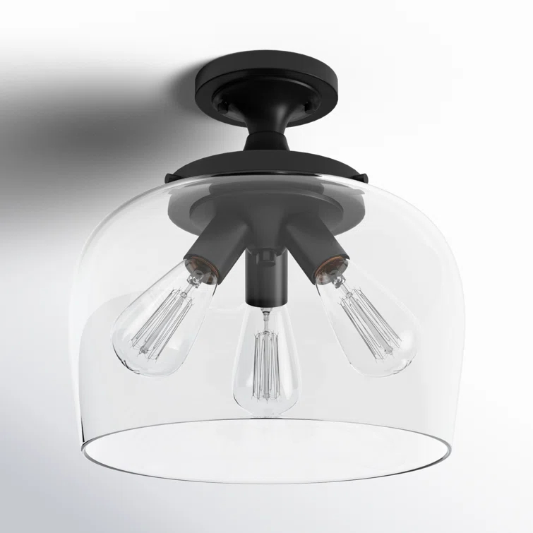 Three Posts™ Cromkill Glass Semi Flush Mount