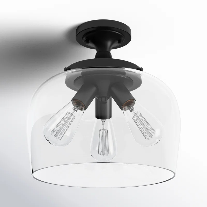 Three Posts™ Cromkill Glass Semi Flush Mount