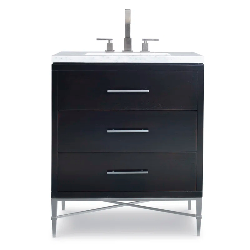 Ambella Benton 30'' Single Bathroom Vanity with Marble Top