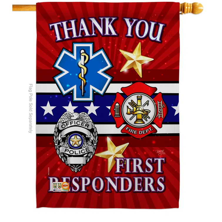 Breeze Decor Double Sided 40'' H x 28'' W Polyester Independence Day House Flag