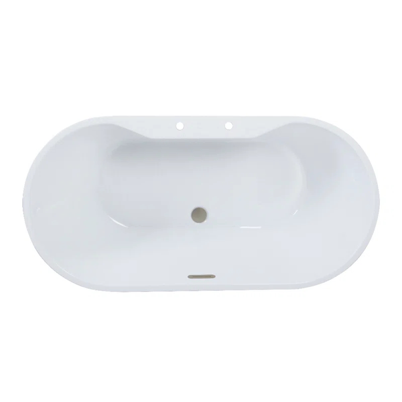 Kingston Brass VT7DE512823C428 Kingston Brass Aqua Eden 51-Inch Acrylic Oval Double Ended Freestanding Tub With Drain