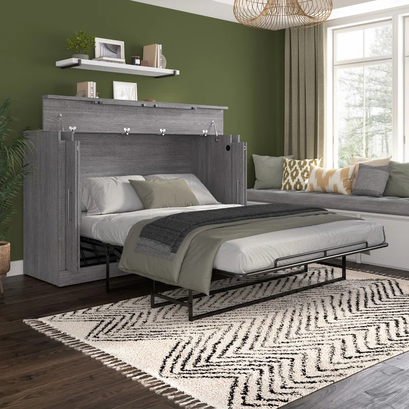 Bestar Murphy Cabinet Bed With Mattress