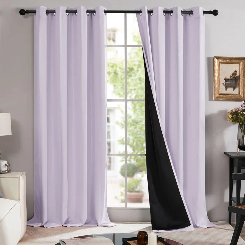 Deconovo 100 Percent Blackout with Liner Grommet Curtain Panel Pair (Set of 2)