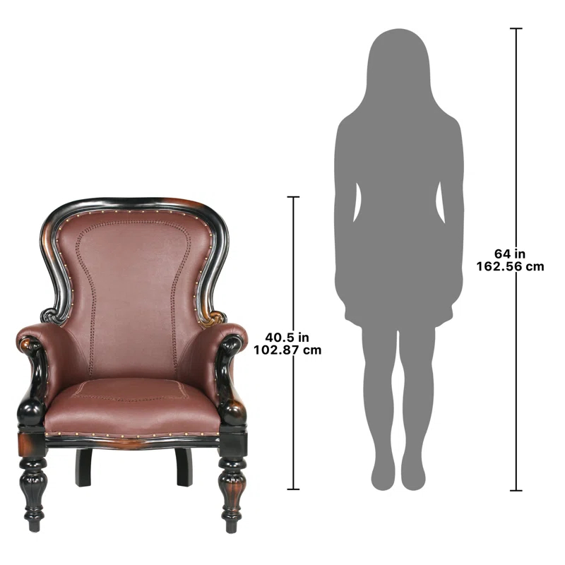 Design Toscano Victorian Faux Leather Armchair