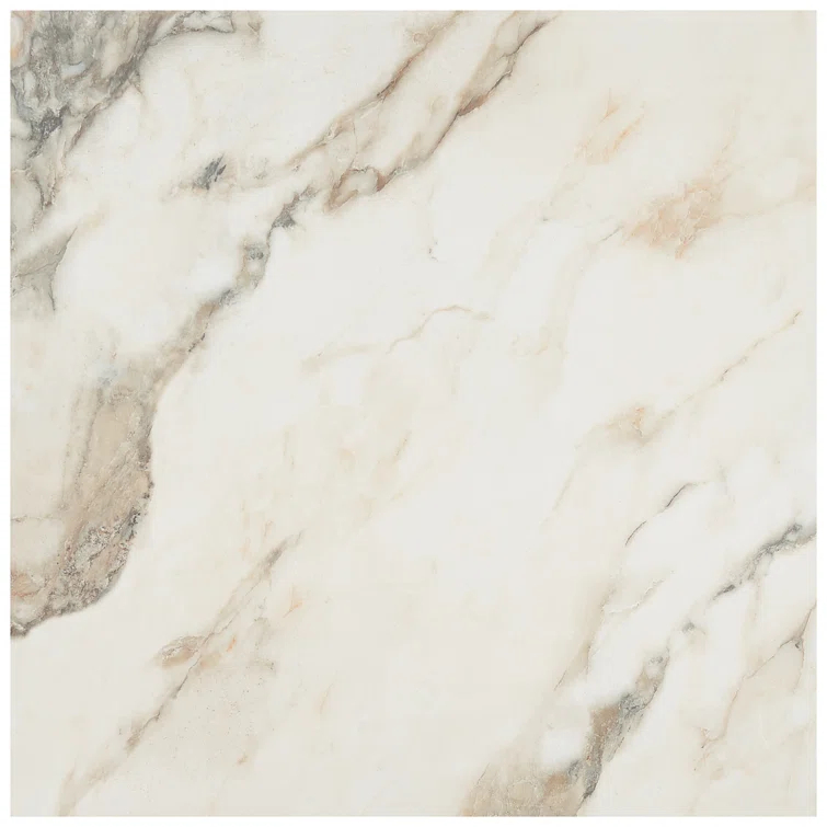 24" x 24" Polished Marble Look Porcelain Floor and Wall Tile (15.5 Sq. Ft. / Case)