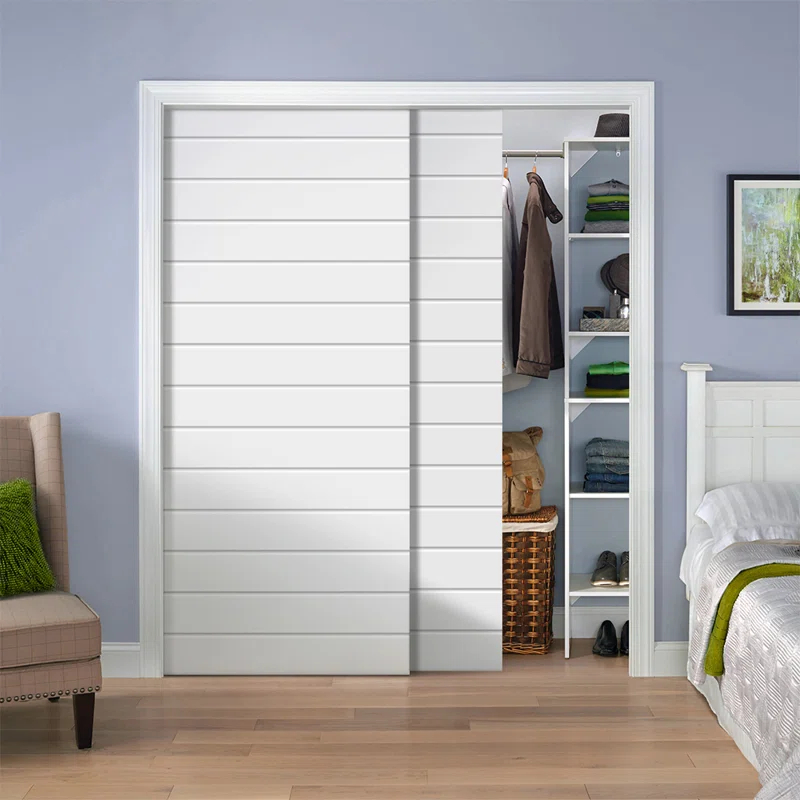Calhome Hollow Paneled Painted Sliding Closet Doors