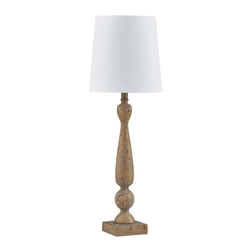 Forty West Rodd 32" Resin Table Lamp with Fabric Shade, Natural (Set of 2)