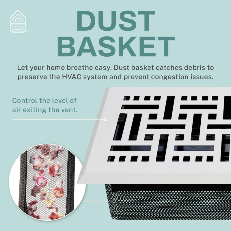 Home Intuition Basketweave Floor Vent Cover Register With Mesh Net