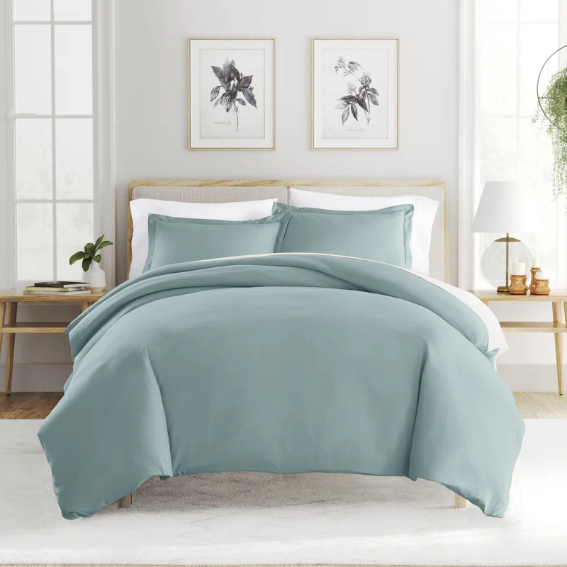 Duvet Cover Set Super Soft Microfiber Bedding in Solid Colors
