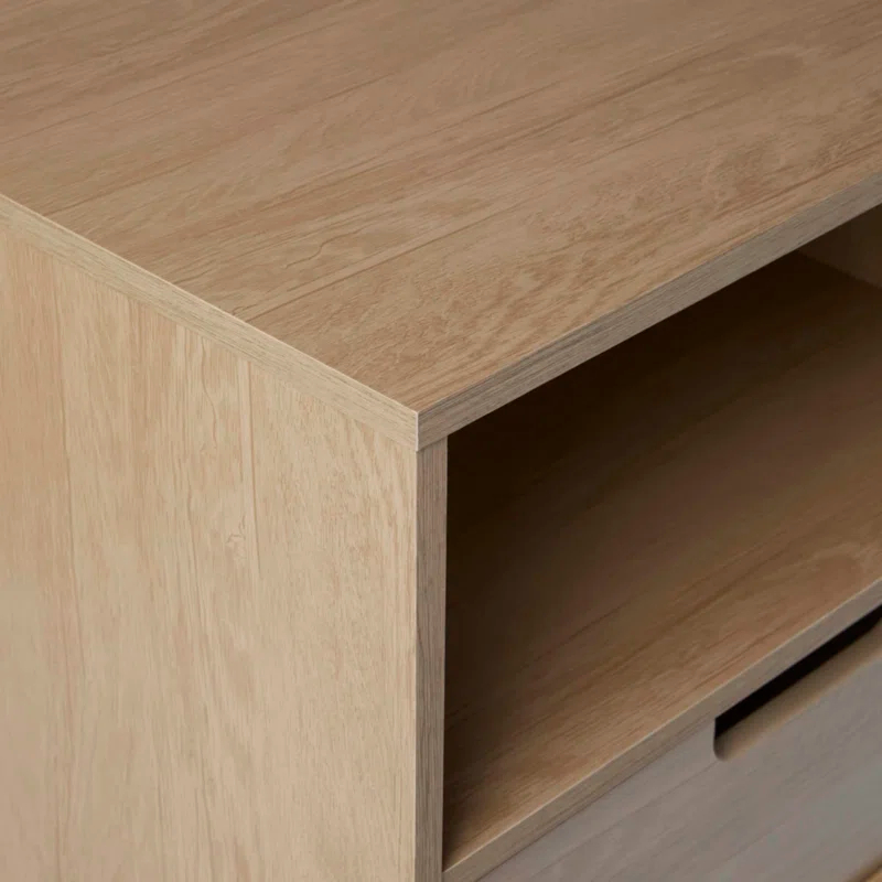George Oliver Modern 1-Drawer Nightstand with Open Cubby - Riviera