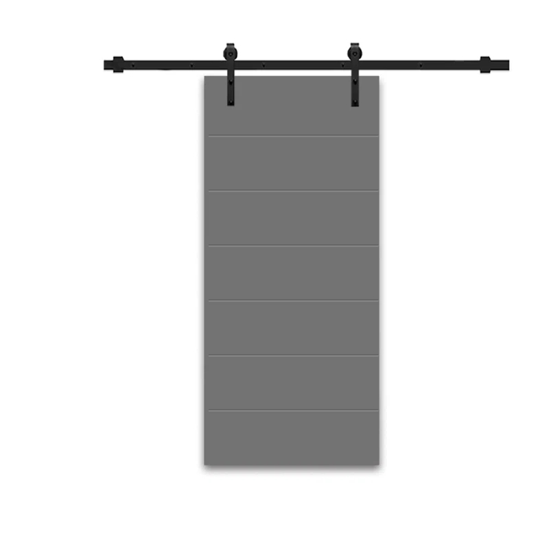 Calhome Hollow Paneled Painted with Installation Hardware Kit Barn Door