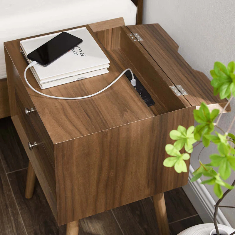 Modway Ember Wood Mid-century Modern Nightstand