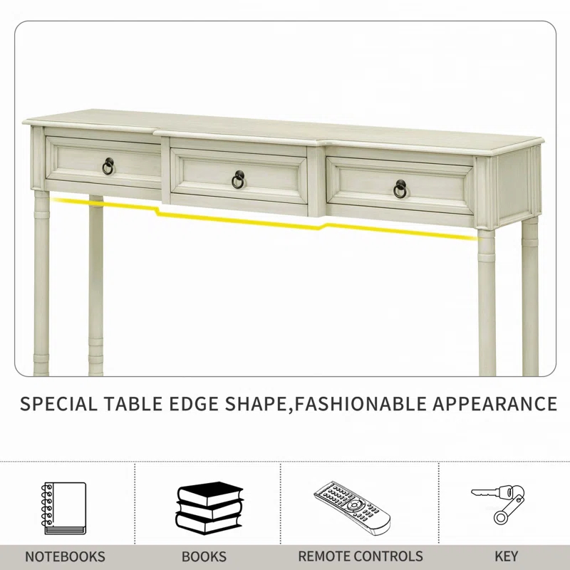 Console Table Sofa Table With Drawers For Entryway