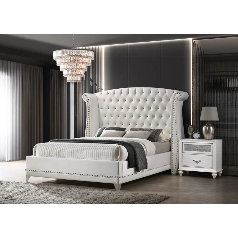 Barzini Upholstered Wingback Bed