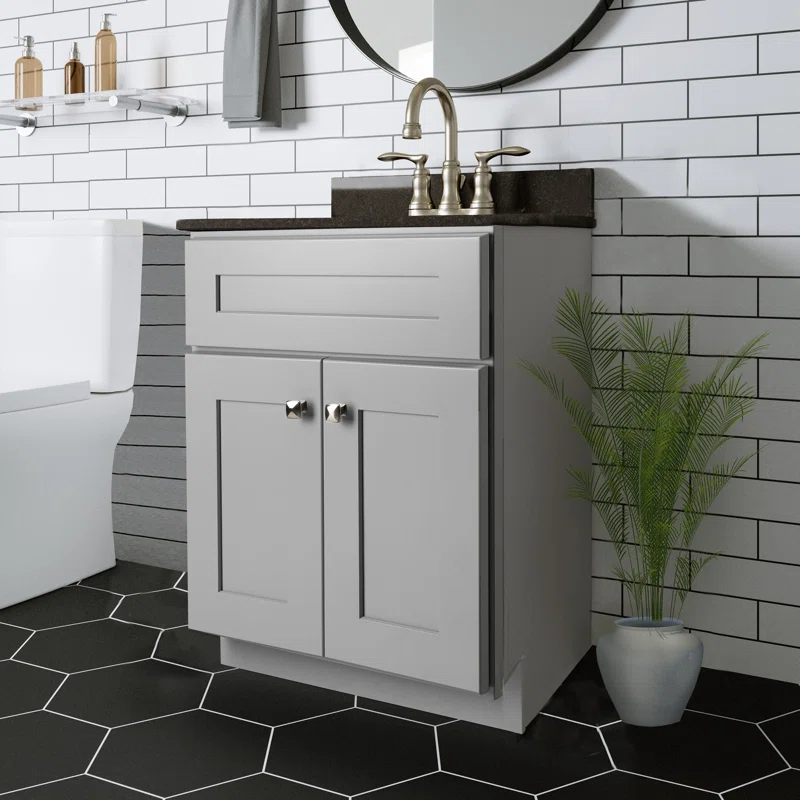 Design House Brookings 24 Inch Bathroom Vanity, Ready to Assemble, Solid Wood, Sherwin Williams – Design House, 587063