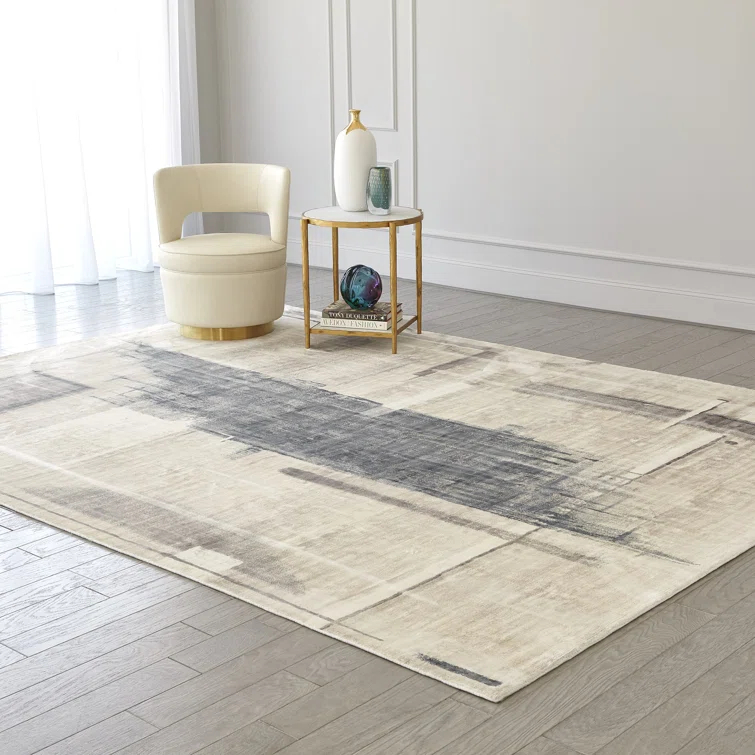 Shasta Contemporary Handmade Viscose Rug, 8' x 10', Grey