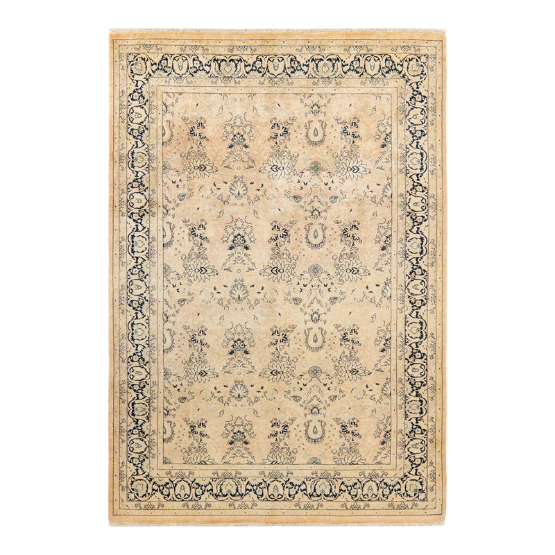 Isabelline Sholom One-of-a-Kind 6' 2" X 9' 0" 2000s Wool Area Rug in Beige