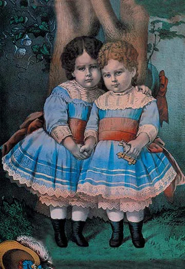 Buyenlarge Little Sisters by Nathaniel Currier Painting Print